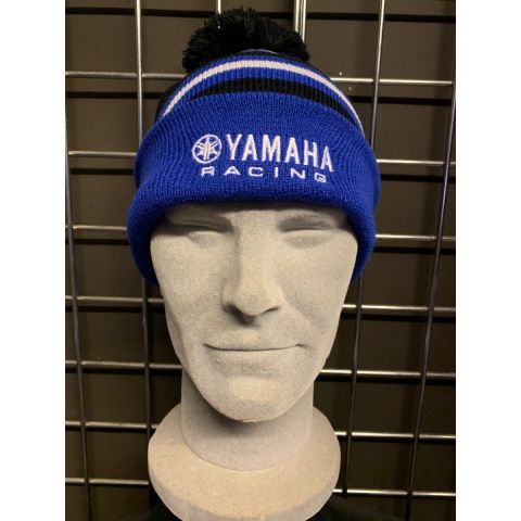 Genuine Yamaha Paddock Blue Izum 2018 Mens Blue Bobble Hat Beanie NEW 